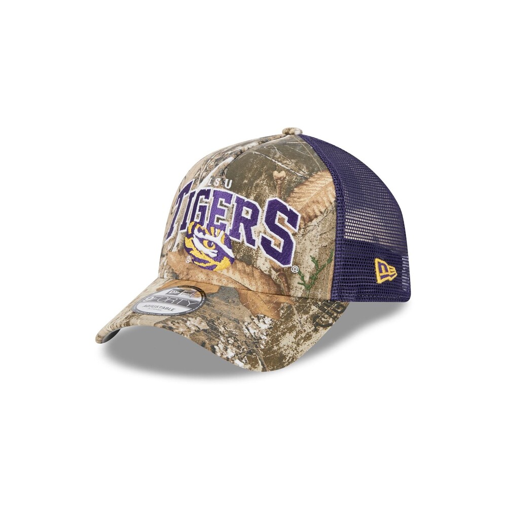 New Era LSU Tigers Active 9FORTY A-Frame Trucker Hat - One Size